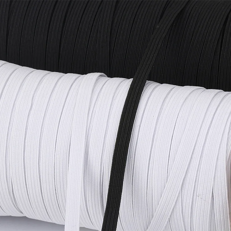 3mm 6mm 9mm Custom Elastic Band Braided Elastic Flat Elastic Band Sale By Roll