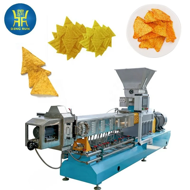 extruded nachos chips snacks food making machines and flour nacho corn tortilla chip extruder production line