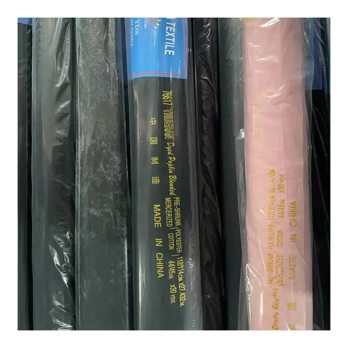 Hot sale many color tc fabric poplin 30y each roll poly cotton custom school uniform african dyed fabric