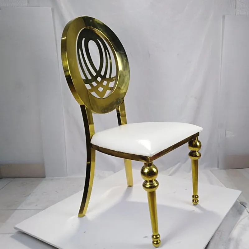 Wholesale Luxury Furniture Hotel Banquet Golden Stainless Steel Metal Frame Wedding Dining Chairs For Wedding Event Party