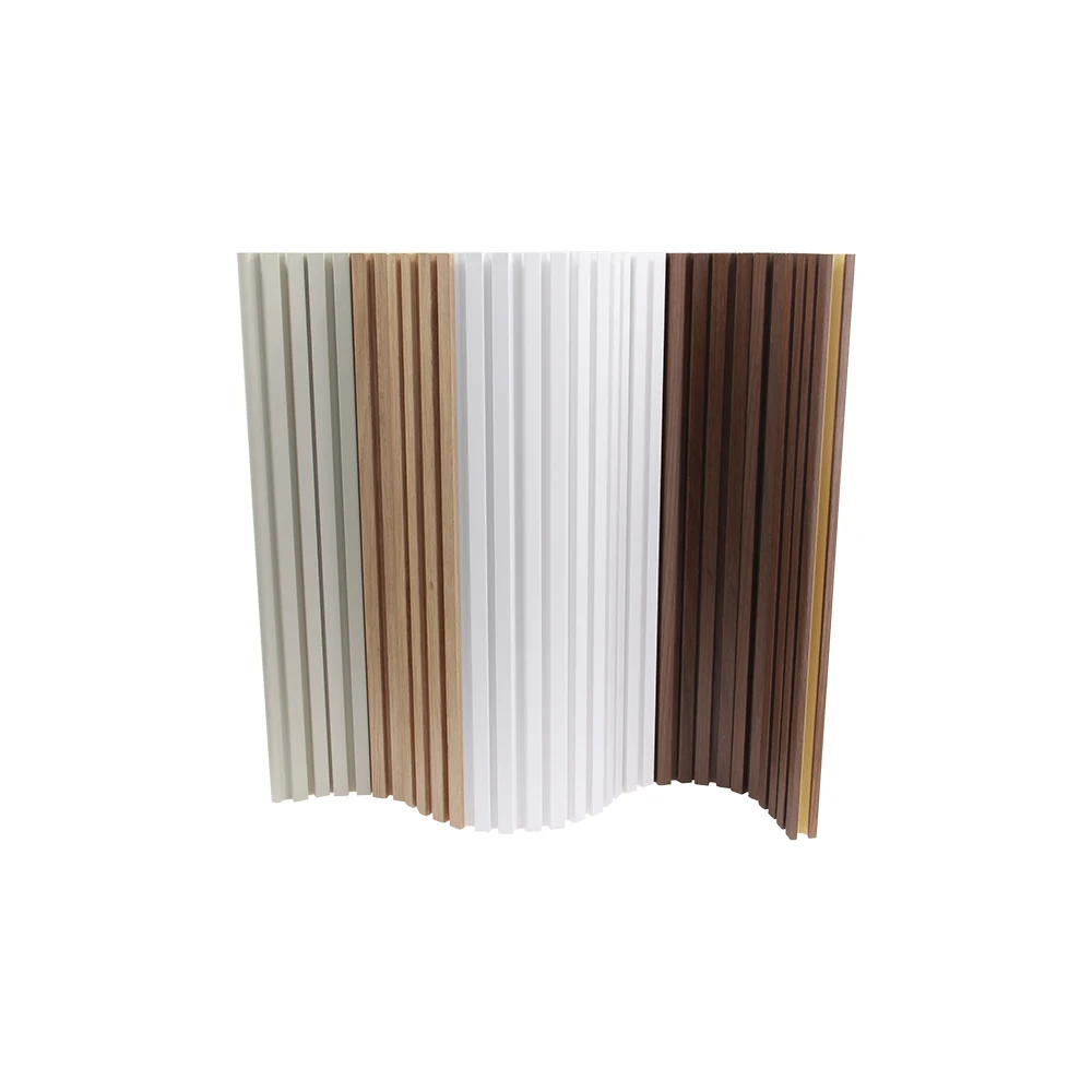 Good Price Interior Decor Pvc WPC Wall Panel White Wood Color Fluted Wall Indoor Curved Panel Manufacturers