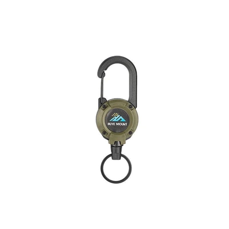 Custom Carabiner Retractable Keychain ID Badge Reel Multi-Functional Bottle Holder for Outdoor Sports for Camping Hiking Fishing