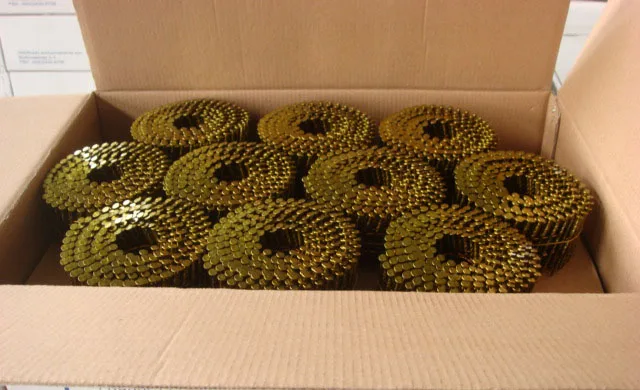 High Quality Factory price Yellow Coil Nails for Pallet Pneumatic Nail Gun Use