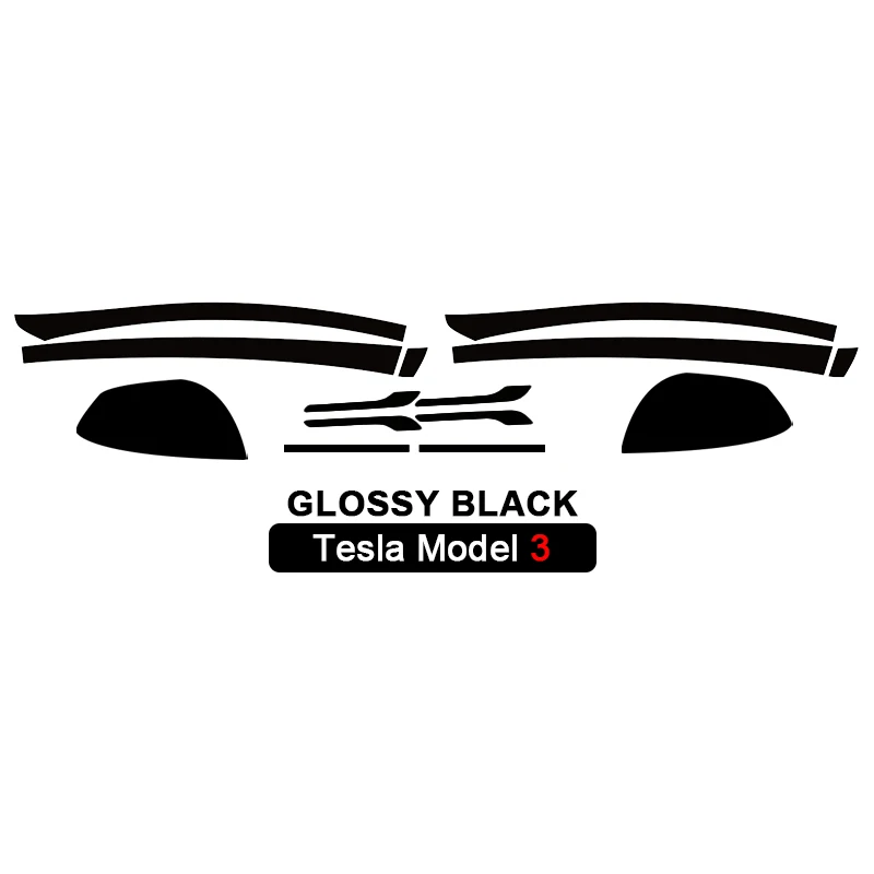 Подходит для Tesla Model 3 отделка окон дверная ручка зеркало заднего вида поплавок на крыше Черная защитная пленка