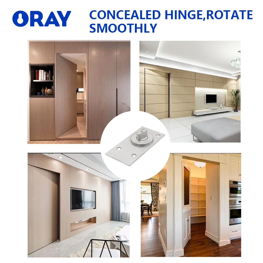 Door Pivot Hinges 180 Degree Shaft 201 304 Stainless Steel Pivot Hinge System Heavy Duty Hinges for Wooden Doors