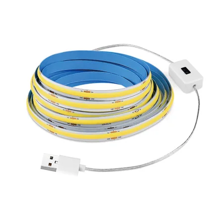 Super Bright USB DC 5V COB LED Strip Light 320leds with Hand Scan Dimmable Touch Sensor Switch Push Switch 1m 2m 3m 4m 5m