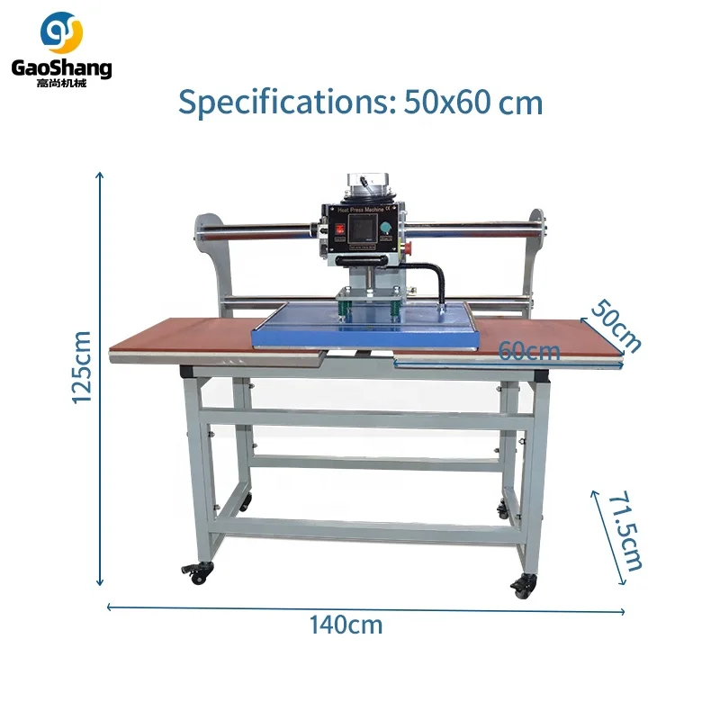 Pneumatic automatic slide sportswear jersey sublimation 16x24in dual beds heat transfer machine heat press