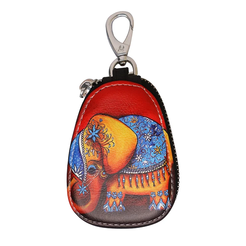 Custom Fashion Leather Cute Cartoon Key Bag Car Wallets Case with Chains Cover New Lovely Zipper Holder