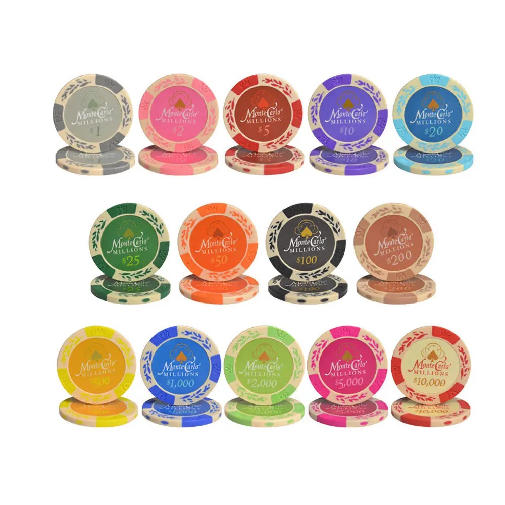 High Quality Premium 14g Casino Poker Chips Custom Logo Clay Poker Chips Sets For Sale
