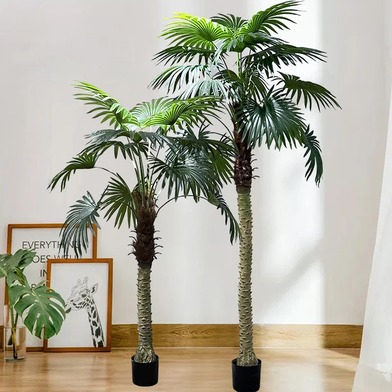 Wholesale cheap coconut potted tree artificial tree plants faux plastic palm tree for Wedding Garden Indoor Outdoor Decoration