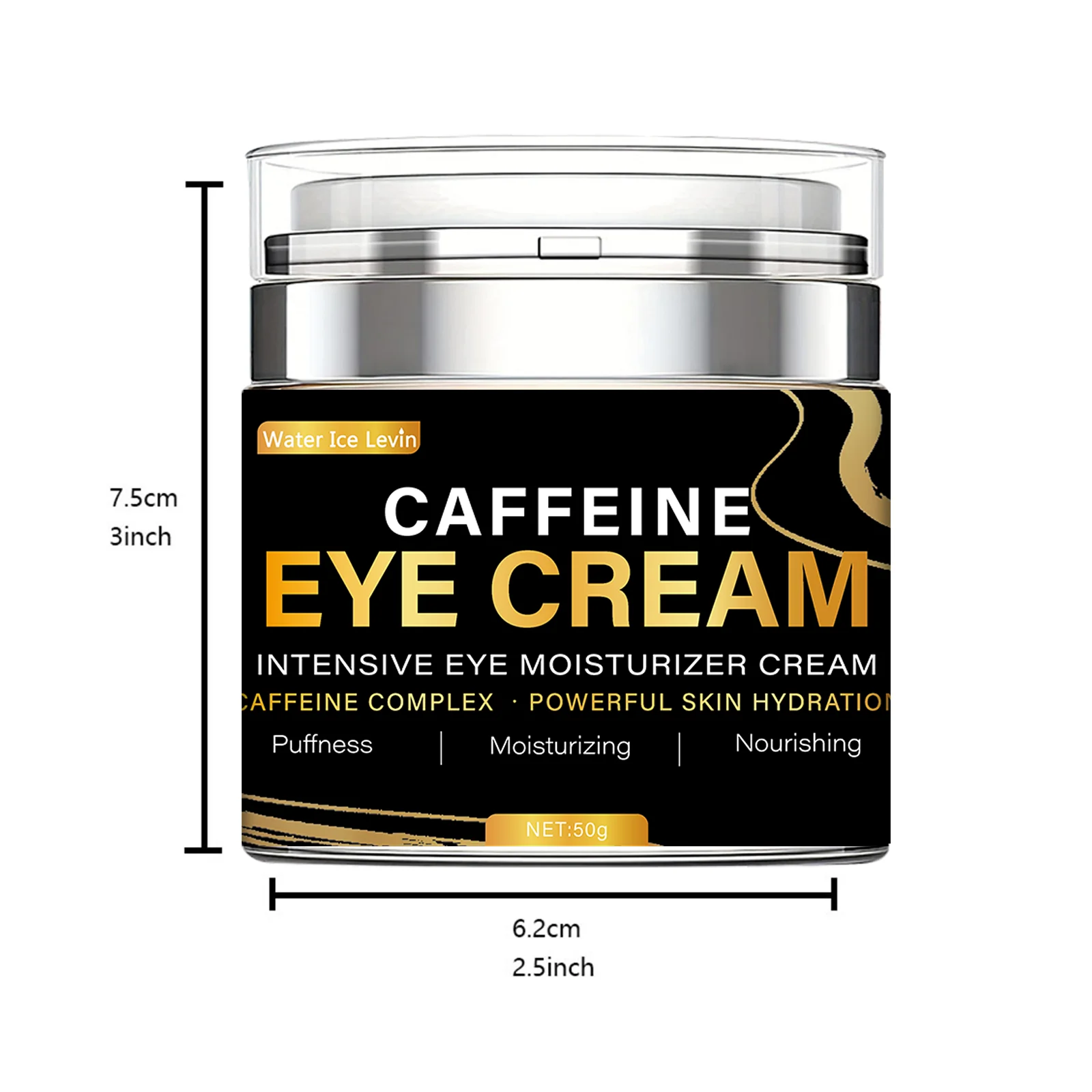 Caffeine eye cream for dark circles eye bags puffiness under the eyes massage and cream application