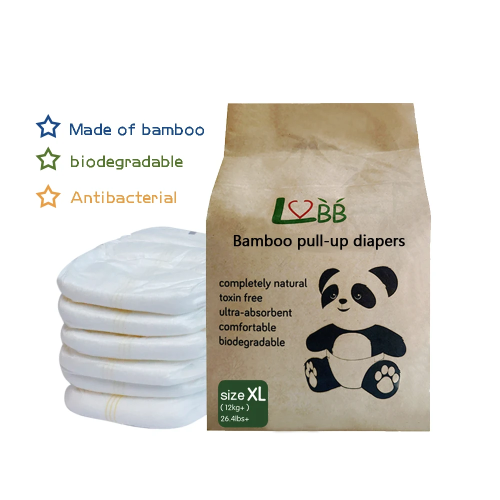 Disposable bamboo diaper biodegradable baby bamboo training pants diapers nappies