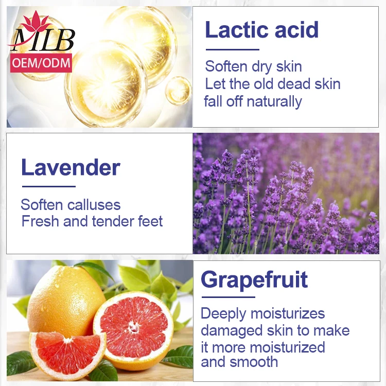 Wholesale Foot Scrub Exfoliating Private Label Heel Therapy Peal Mask Pedicure Repair Plantifique Peel off Skin