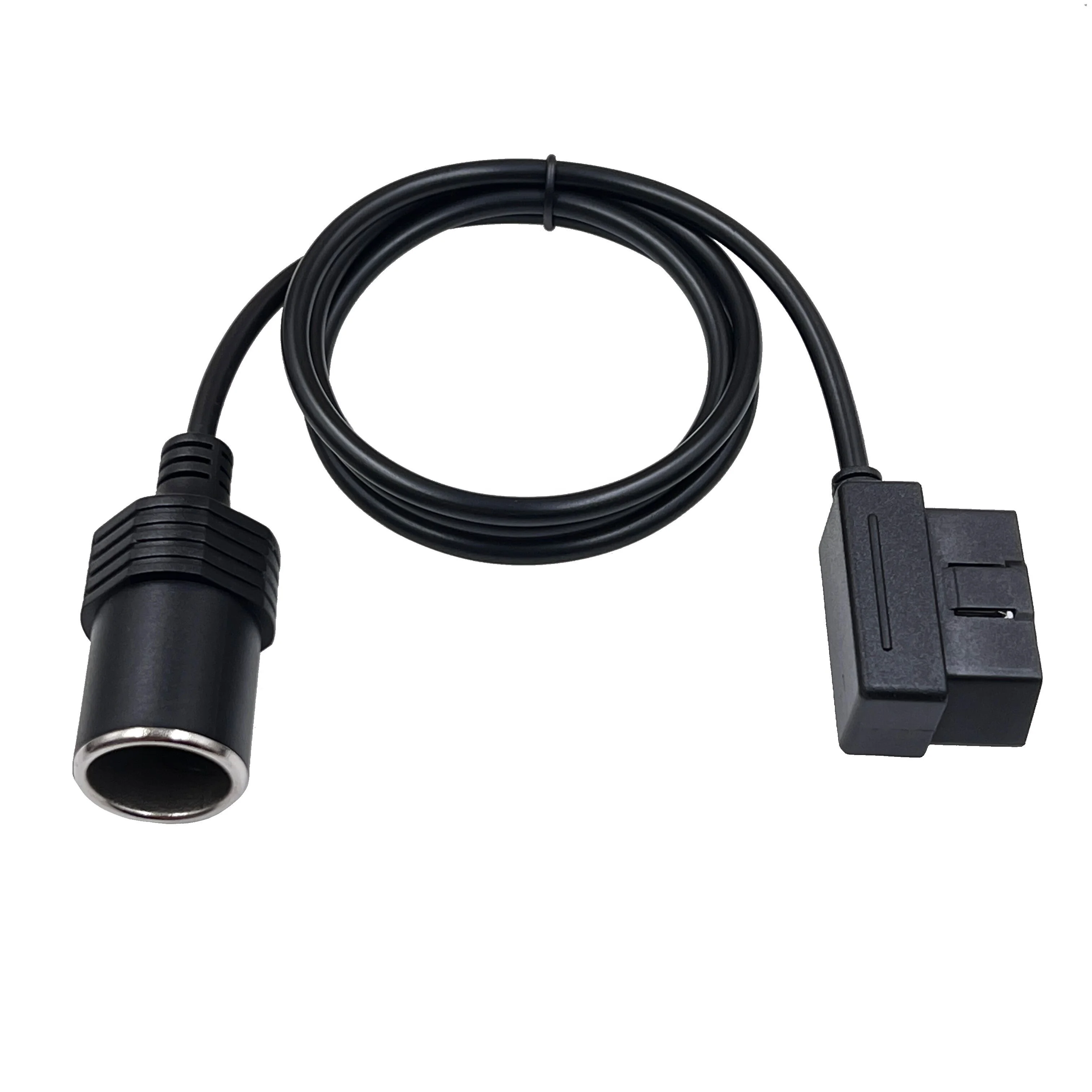 AOTAI Universal OBD2 Diagnostic Tool Right angle OBD to Car Cigarette Lighter  Female 16 Pin Socket Power Adapter