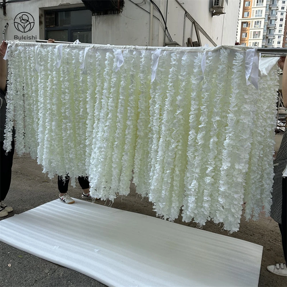 Wisteria Flower Ceiling Hanging Lilac Flower Wall Cloth Based White Ceiling Decoration Wedding Roof Decoration