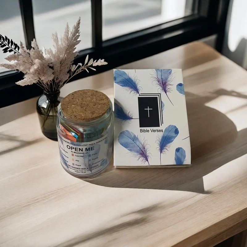 Hot Sale Dropshipping Products Bible Verse In Glass Jar Paper Cotaed Faith Prayer Hope Jar Handmade Christian Gifts Religious