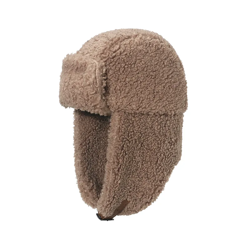 HZM-23308 Factory Custom Lamb Wool Cute Plush Sweet Winter Ear Protection Earflap Hat