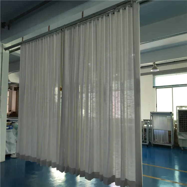 Remote Control Electric Ripple fold Sheer Drapery Motorized Window Curtain