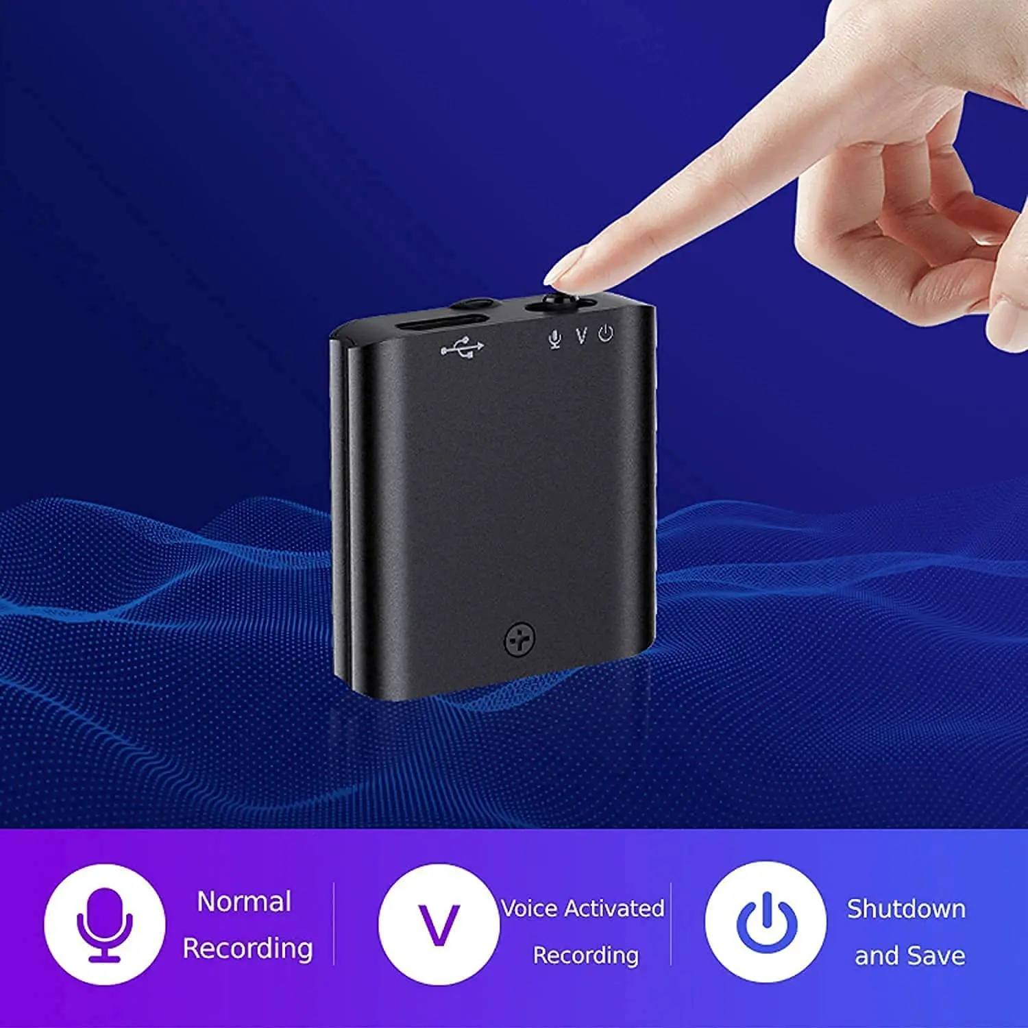 Q63 Professional Mini Voice Activated Recorder for Car, Work, Home, 30 Day Standby Recording, Aluminum Alloy Body, Magnetic