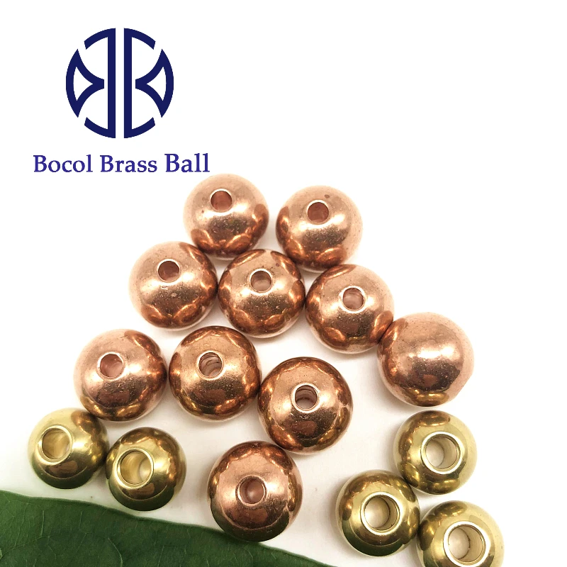 Твердый латунный шар и медный шар с отверстием для сверления и резьбой