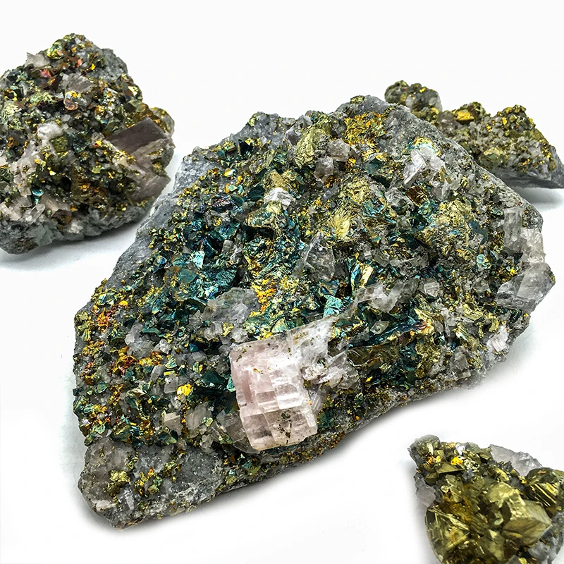 Wholesale Natural calcite pyrite specimen high quality heading crystal Gemstone for decoration  and gifts