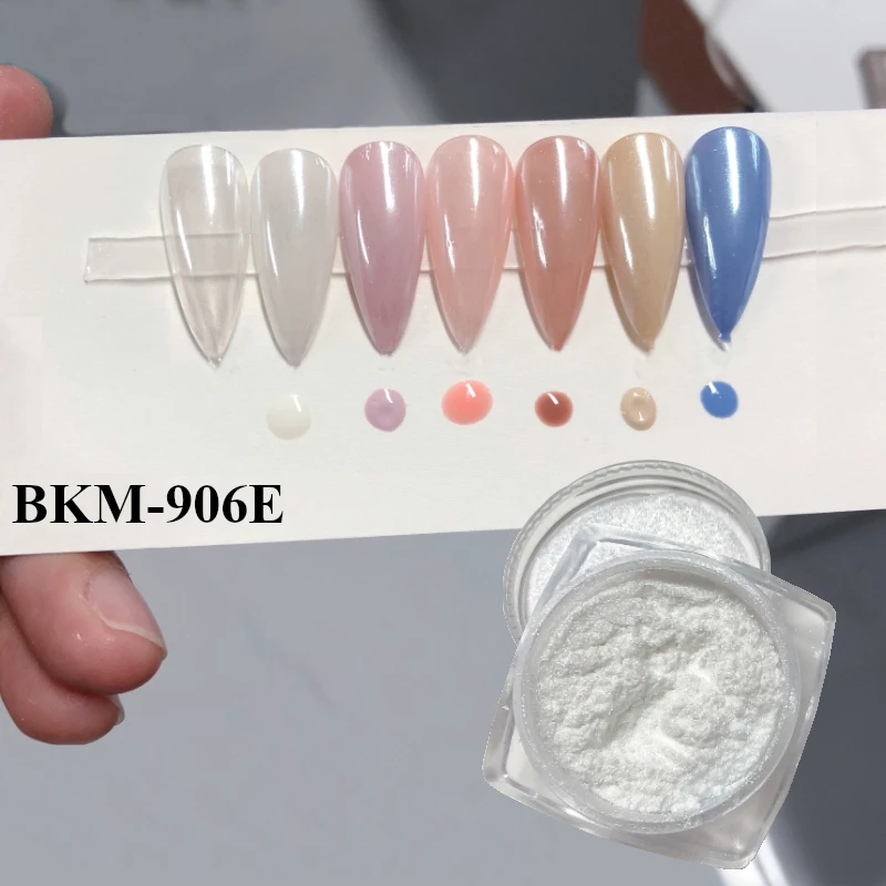 BOKO  Nail paint metallic aurora moonlight transparent white pearl chrome nail powder nail art decoration