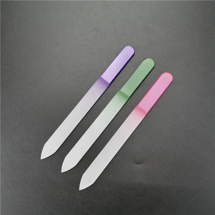 Personalized Wholesale Glass Crystal Nail File Print logo Glass Nail File Custom