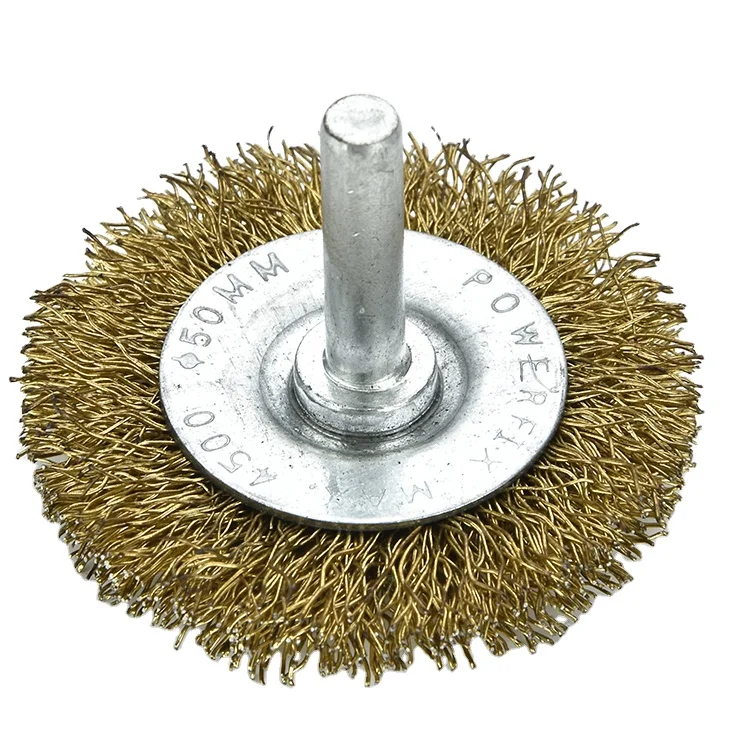China Manufacturer DELUN Multi Use Long Lifespan Shaft Circular Brush 40 mm Shank Wheel Brush for Polishing and Grinding