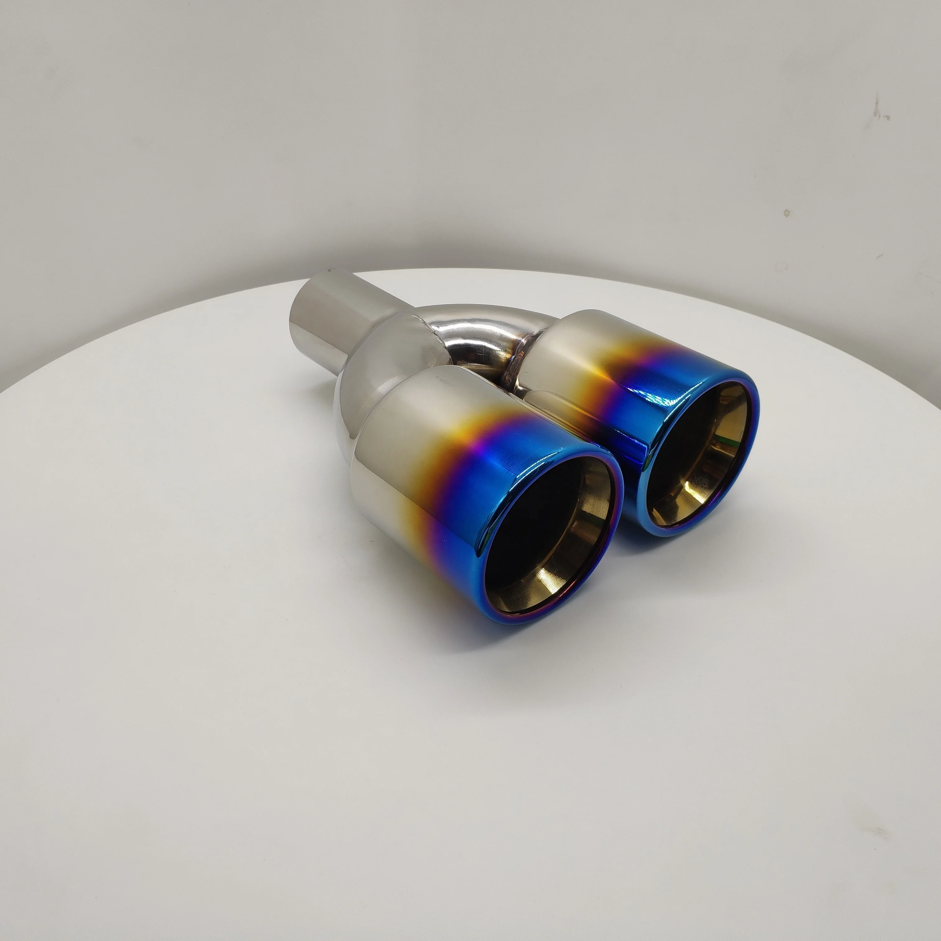 Универсальная Y-образная выхлопная труба, двойной наконечник выхлопной трубы, синий