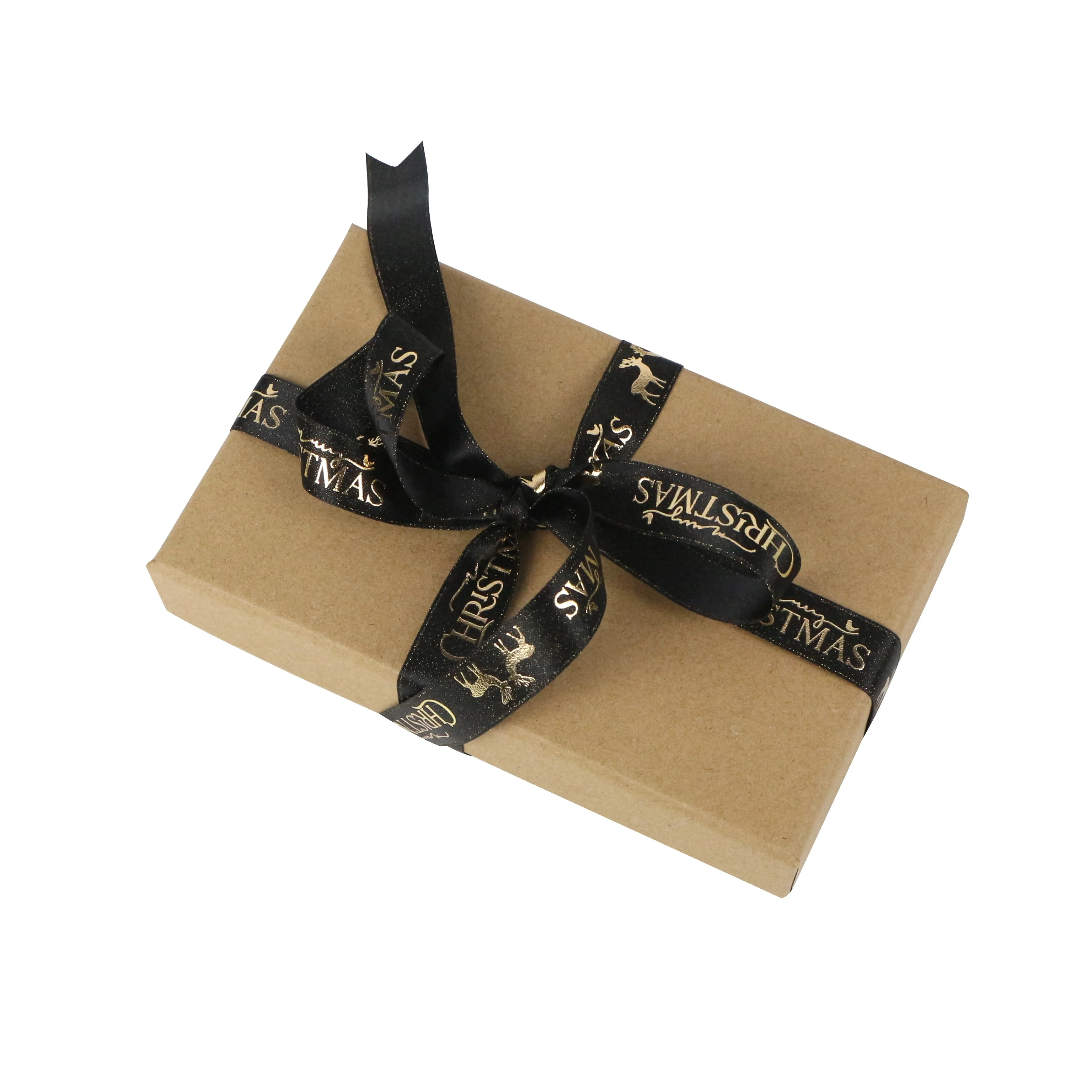 Midi Stock Fast Delivery Merry Christmas Ribbon Roll 9mm 16mm 25mm Foil Ink Printed Grosgrain Christmas Ribbon for Gift Wrap