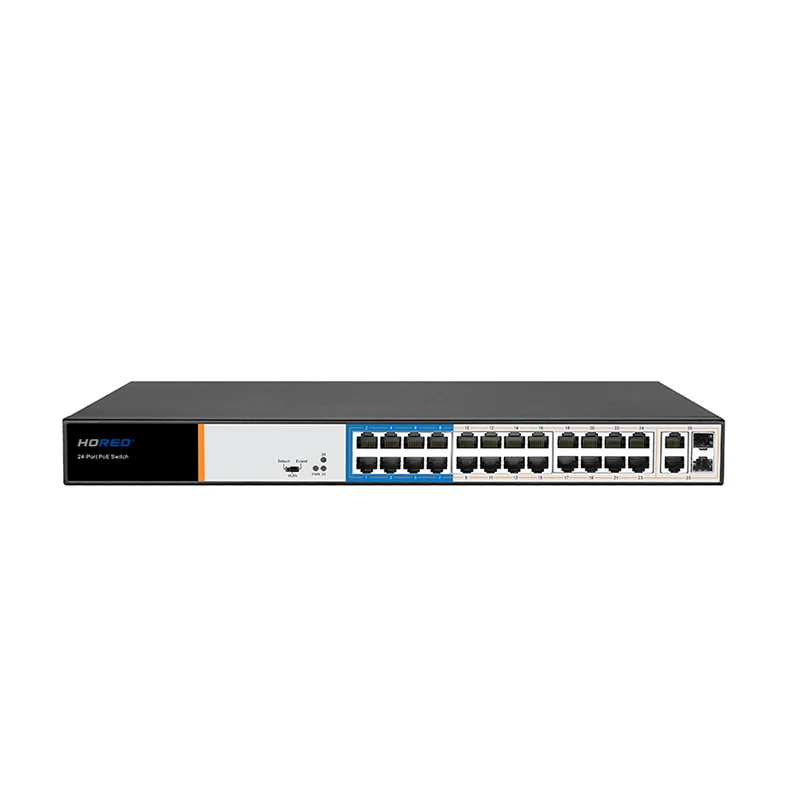
SFP Switch Vlan 250 meter AI POE Fast Ethernet 24 Port Gigabit PoE Switch For hikvision ip camera 