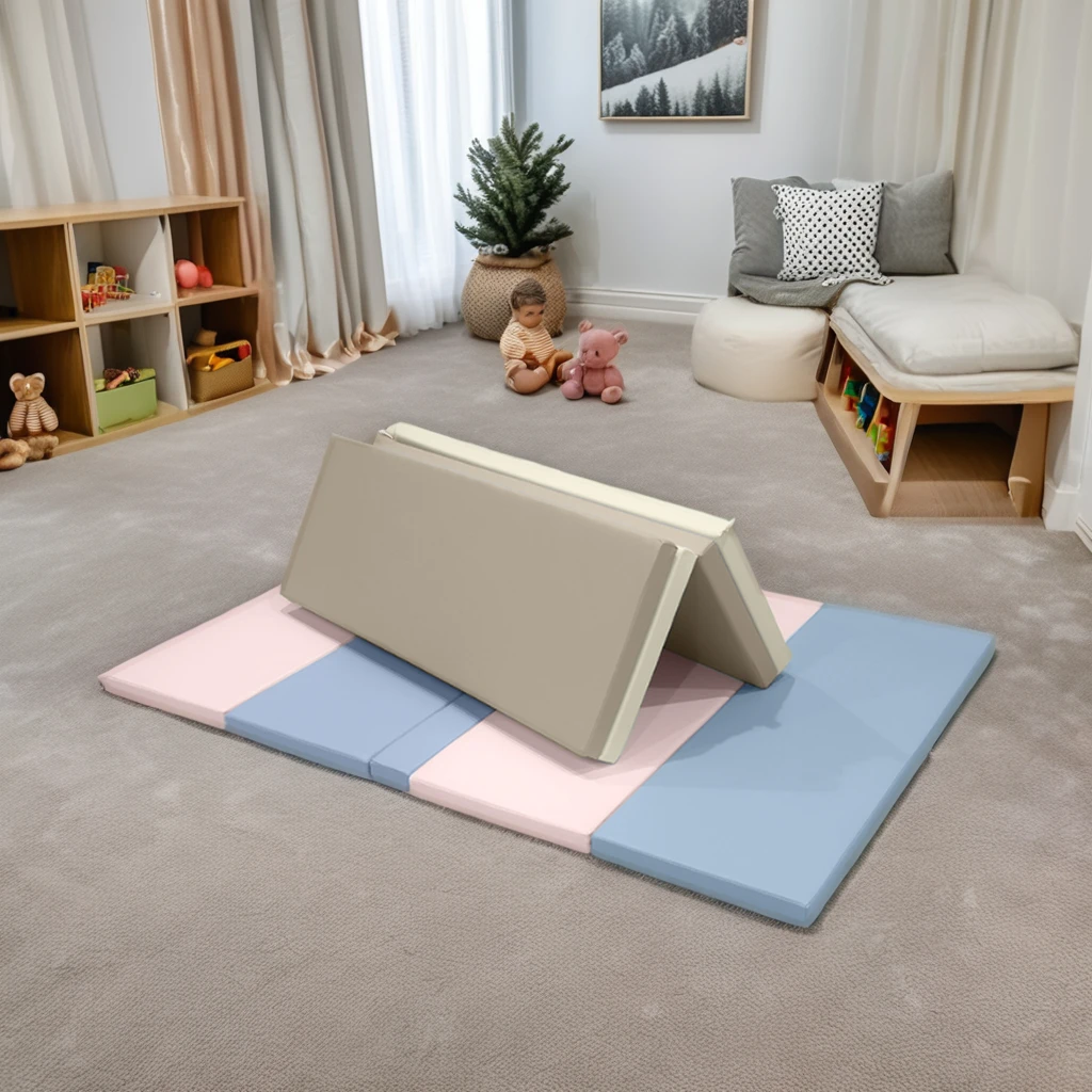 Customs Foldable Baby Soft Foam Tumbling Mat Waterproof Crawling Baby Soft Foam Tumbling Mat