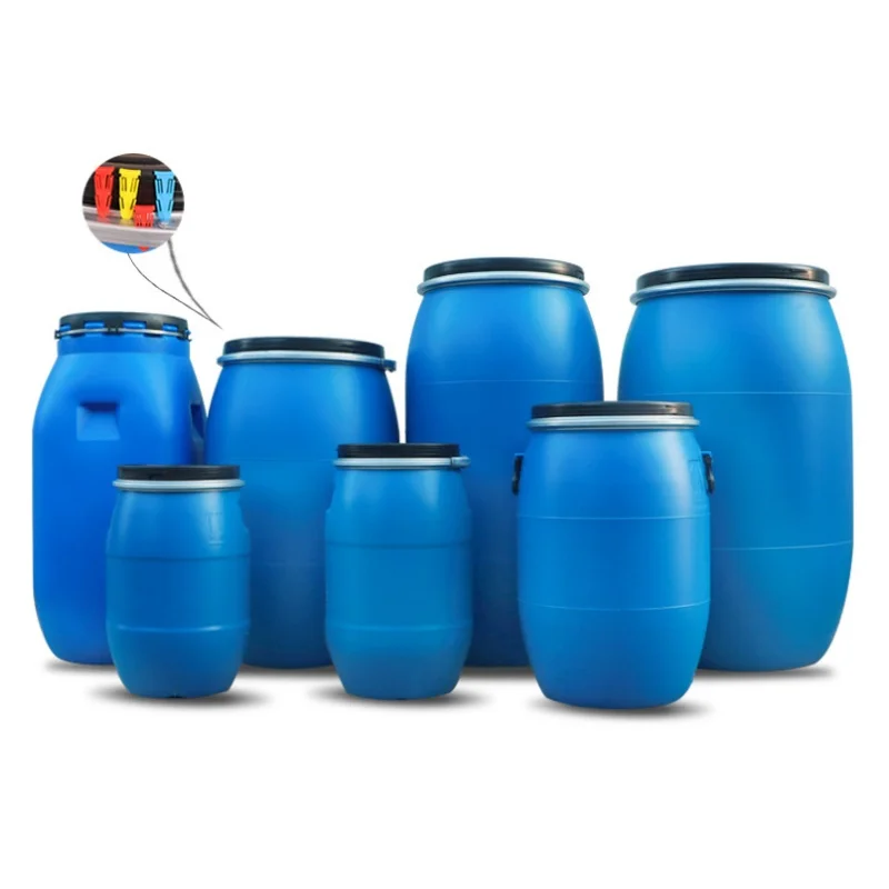 Hot sale 220l Open Top Blue Plastic 55 Gallons Drum / Plastic Barrel / 200l Hdpe Open Top Blue Plastic Drums