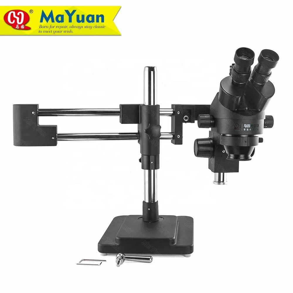 Continuous Zooming Dual Arm Boom Stand Stereo Microscope for Electronic Mobile Phone Repair