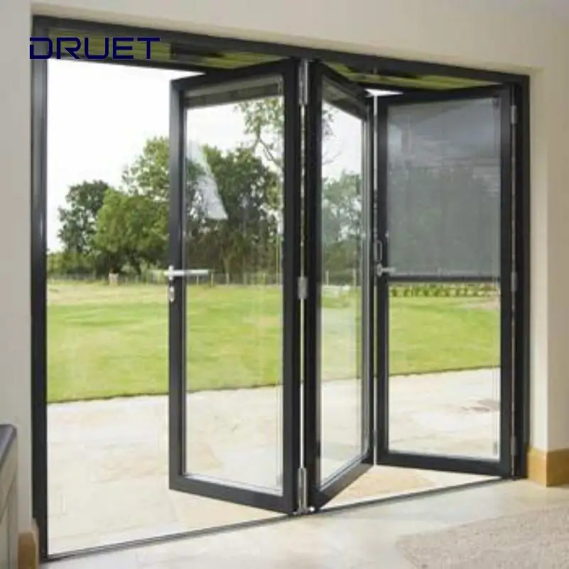 Customized aluminum vertical bifold garage doors glass folding garage door