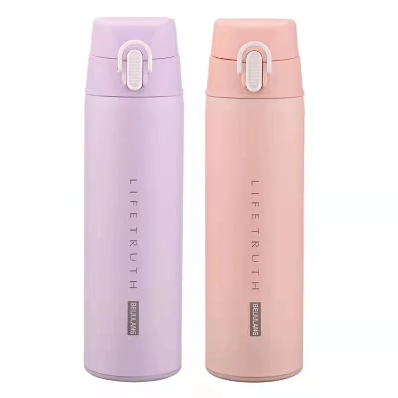 
Wide Mouth Vacuum Bottle with Plastic Bounce Lid Double Wall Thermos Flask 