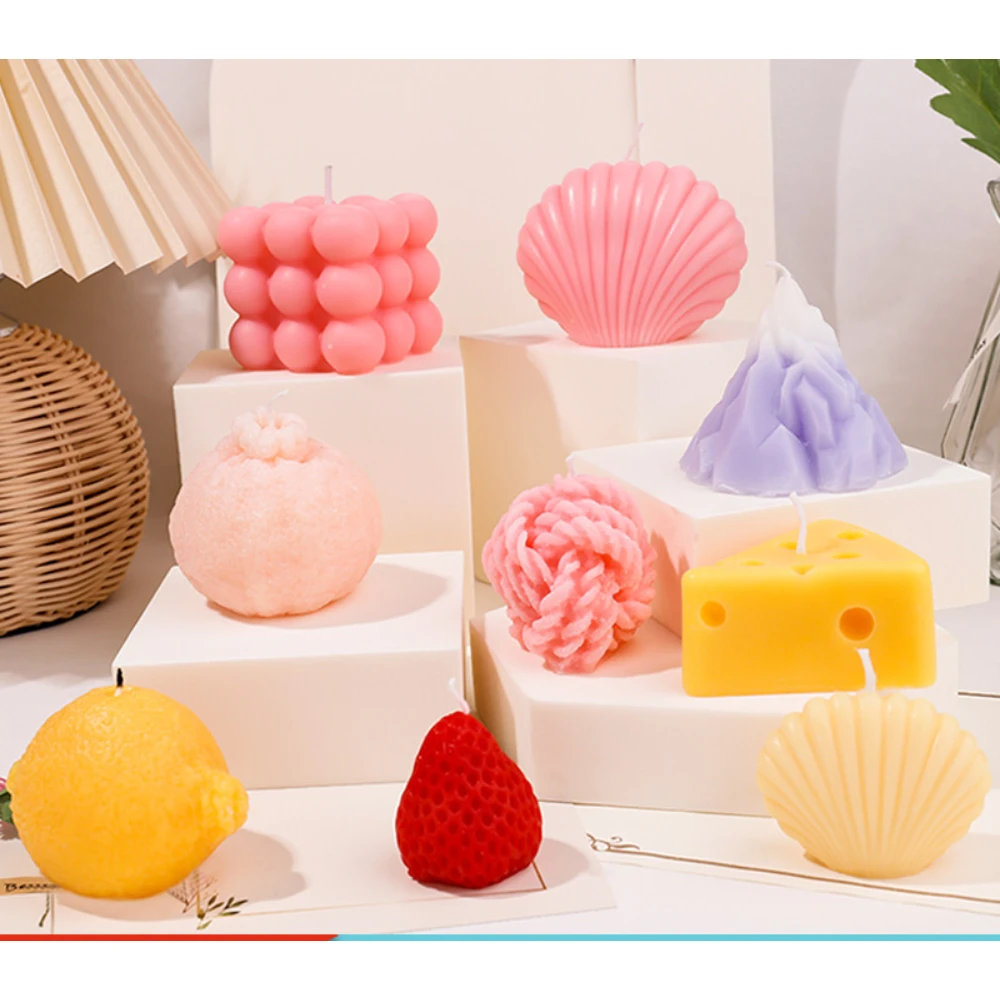 Wholesale smokeless aromatherapy candle modeling wax hand gift candle creative fruit aromatherapy handmade diy Soy wax