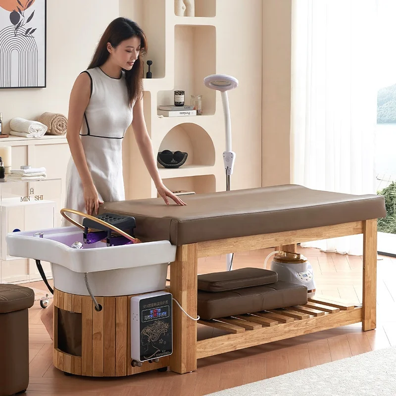 2024 YOUTAI new chinese style shampoo salon beauty bed with water circulation and steamer message spa bed