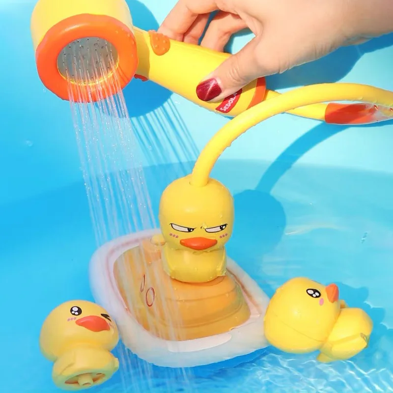 Детские игрушки для ванной, игрушки для душа, игрушки для воды, для мальчиков и девочек, пластиковая модель утки, игра для ванной, игрушка От 1 до 8 лет