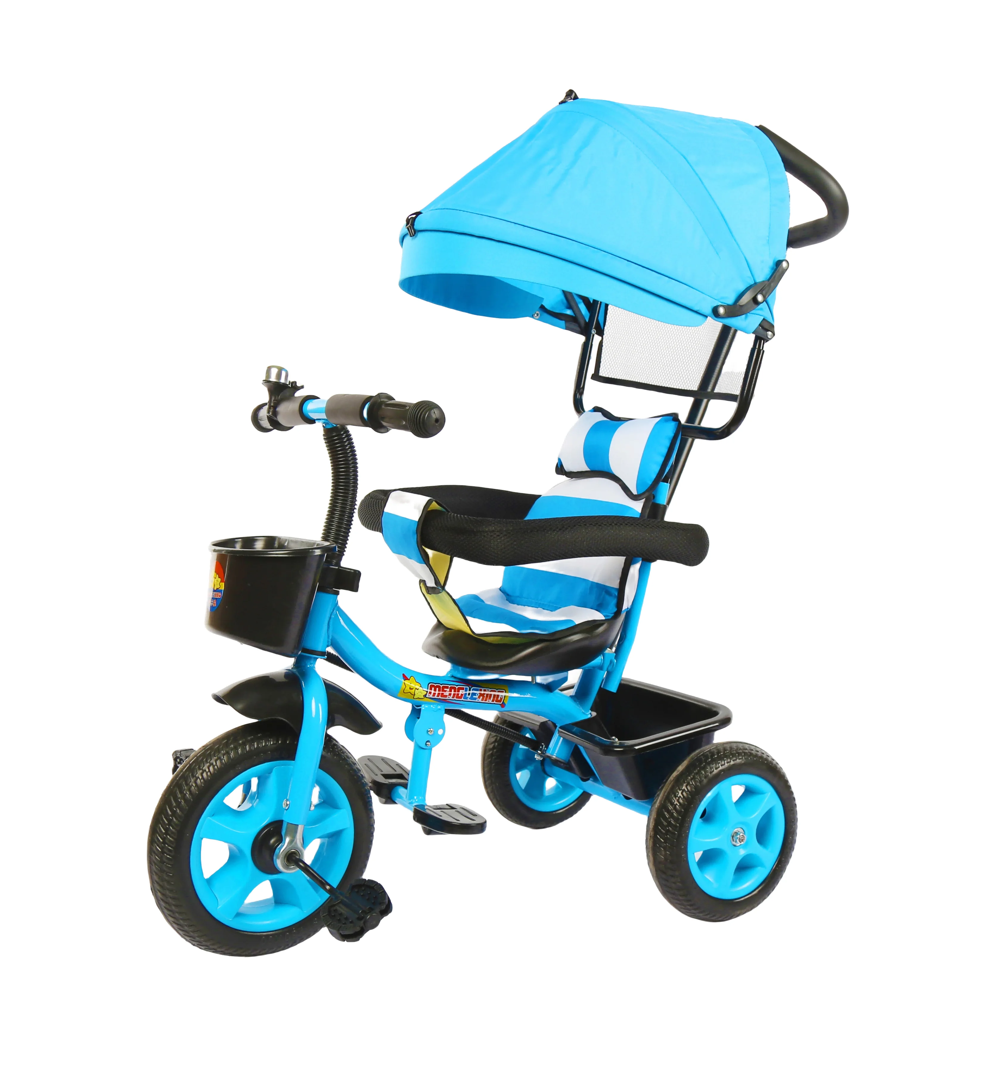 High Quality Unisex Four In One Kids Plastic Tricycle 3-Wheeled Ride-On Car Toy With One Click Installation
