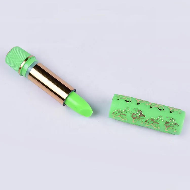 Hot sale green butterfly print magic lipsticks change color Lips stick private label lipstick