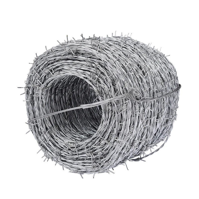 cheapest prison fencing suppliers 50Kg 500 meters hot dipped galvanized reverse twist barbed Iron wire Mesh