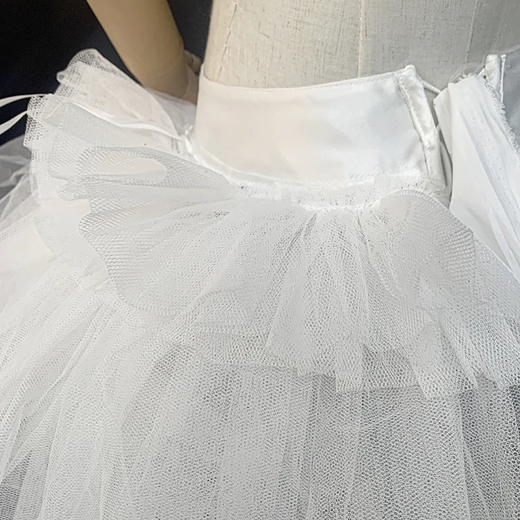 High-quality White 100% polyester Crinoline Girls Petticoat Underskirt For Weddings