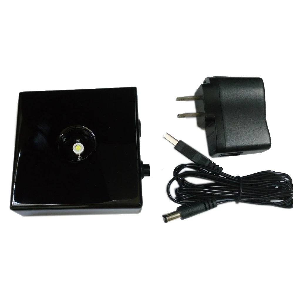 BOSHI Black Piano lacquer Finish Wood White SMD Light Vase displaying LED Light Base stand