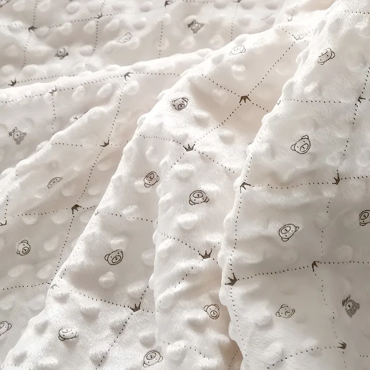 Wholesale Upholstrry fabric  Print Bean 100% Polyester Fabric Flannel Blanket Child Cover Upholstery Fabric