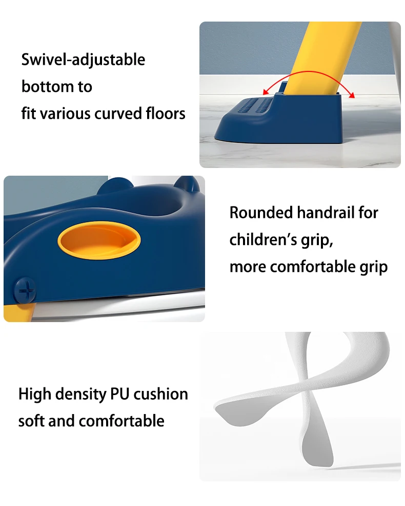 baby botty training toilet seat foldable with step stool ladder adjustable plastic travel potty chair PU PVC cushion for kids