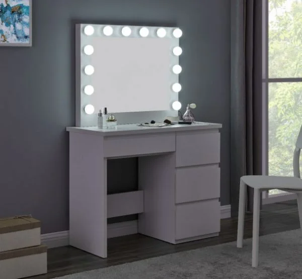 Free Sample Cheap Luxury Modern Hot Selling Wooden Dressing Table With Mirror And Light Lamp