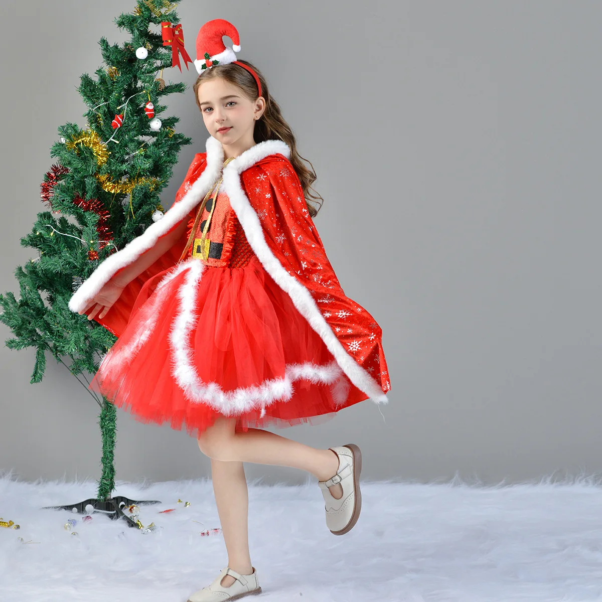 Christmas costume girls santa claus cosplay costume children christmas dance dress