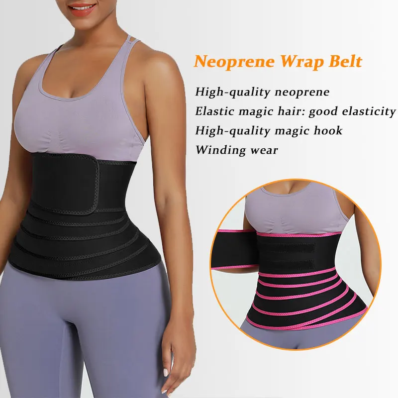 Custom Logo Women Neoprene Sauna Sweat Waist Trainer Fitness Lose Weight Abdomen Waist Wrap Belt