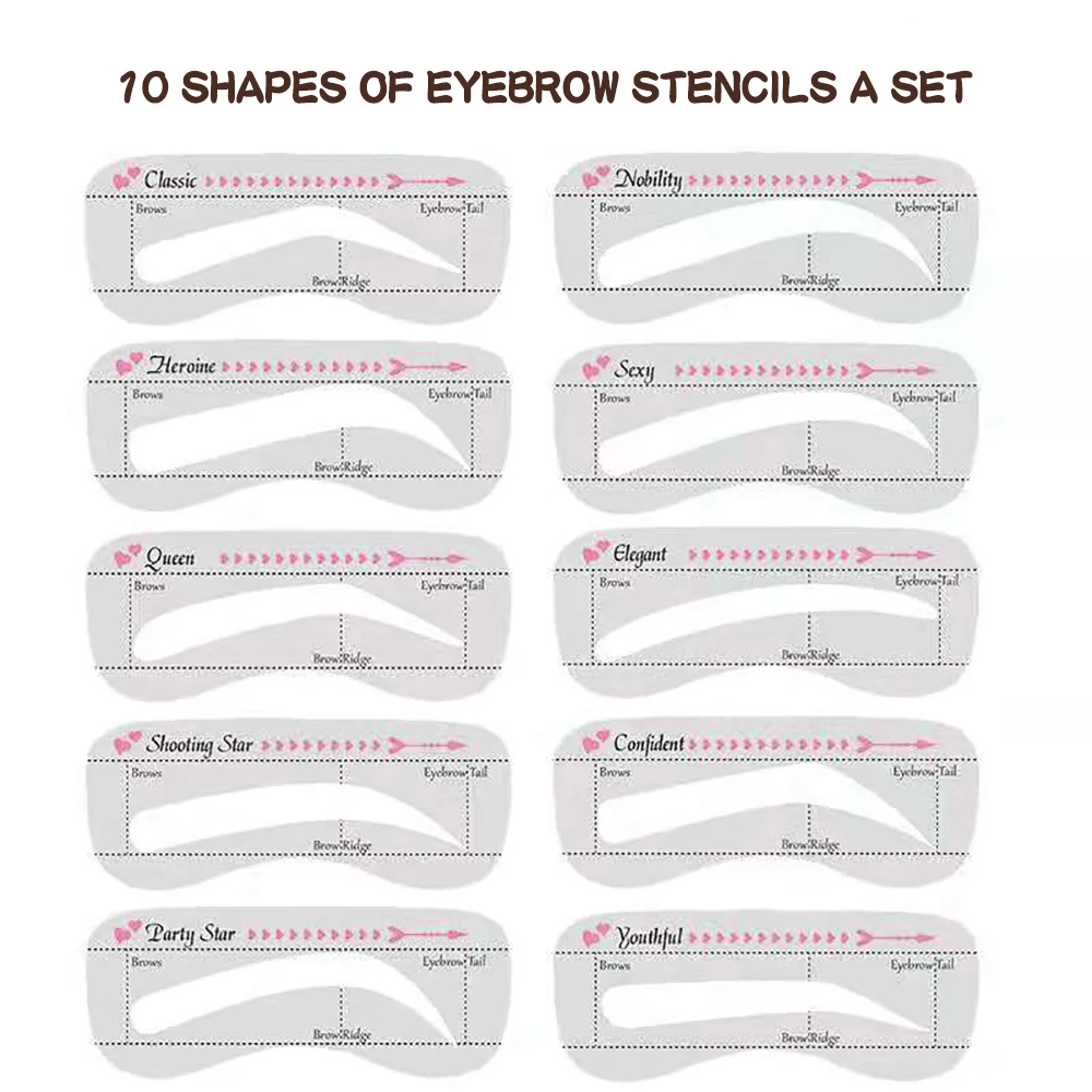 Factory Eyebrow Stencil Eye Brow Shaping Guide Private Label 3D Eyebrow Women Makeup Eyebrow Stencil Styling